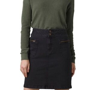 Prana Broadway Skirt Black Denim 98% Organic Cotton